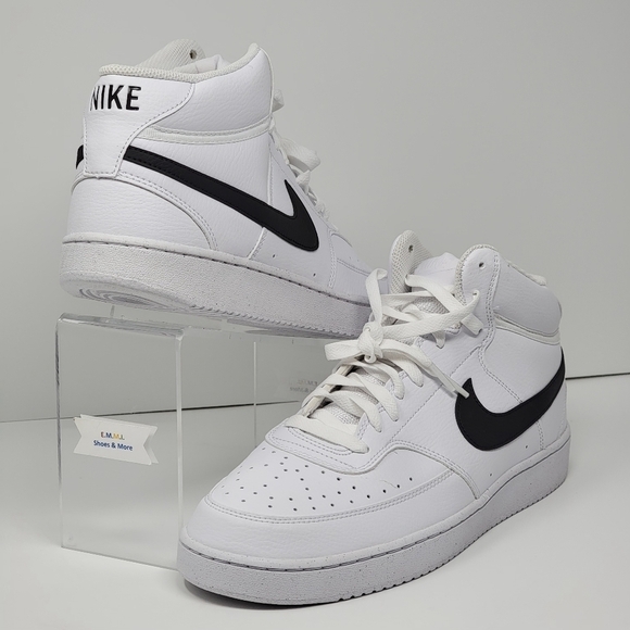 Nike Court Vision Mid Next Nature White Black Sneakers DN3577-101 Men’s Size 13 - Picture 4 of 8